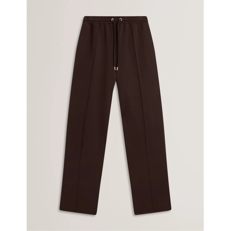 Image of Ted Baker Womens Split Open Hem Jersey Joggers Dk-Brown female 8 (XS)
