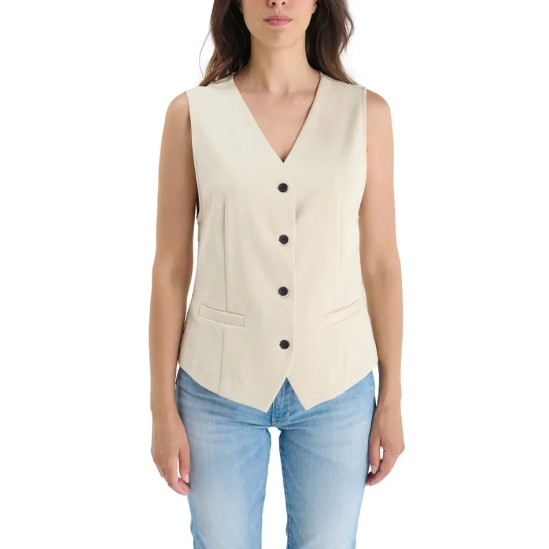 Image of Le Temps des cerises Sleeveless jacket For Her Le Temps des cerises Beige Female XS