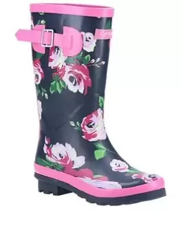 Cotswold Flower Wellington Boots - Multi , Multi, Size 4 Older