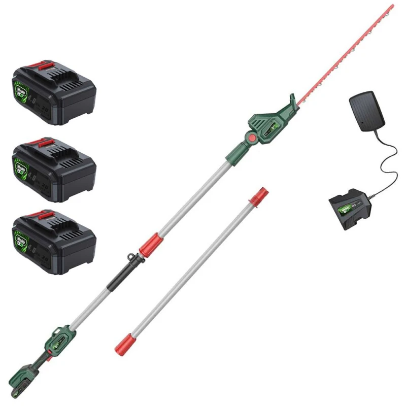 Image of Webb Eco WEV20PHT 20v Cordless Long Reach Hedge Trimmer 500mm 3 x 4ah Li-ion Battery Charger WEV20PHT20B43