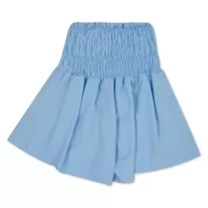 Image of I Saw It First Shirred High Waisted Shorts - Blue