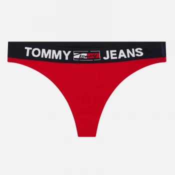 Image of Tommy Jeans Womens Organic Recycled Thong - Primary Red - L