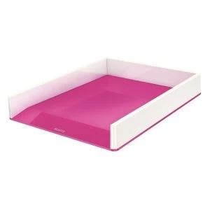 image of Leitz WOW Letter Tray Dual Colour WhitePink for Format A4 53611023