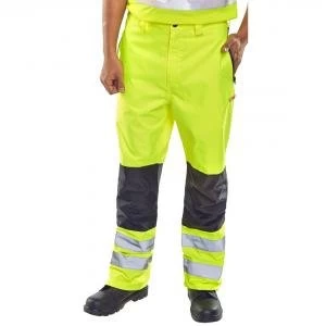 Image of B Seen Contrast Trousers Hi Vis Waterproof 2XL Saturn Yellow Ref