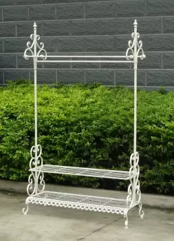 Image of Wrought Iron Hanging Rail Distressed Cream