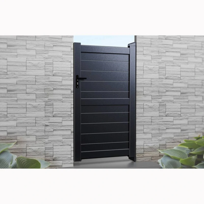 Image of Ready Made Gates Pedestrian Gate 900x1600mm Black Horizontal Solid Infill & Flat Top Black Unisex