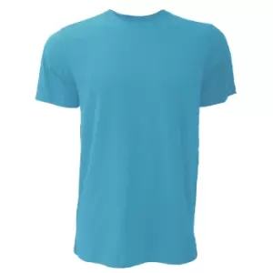 image of Canvas Unisex Jersey Crew Neck T-Shirt / Mens Short Sleeve T-Shirt (S) (Heather Aqua)