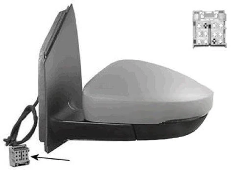 Image of VAN WEZEL 5829823 Wing mirror * HAGUS * Left, for manual mirror adjustment, primed Outside Mirror (50)