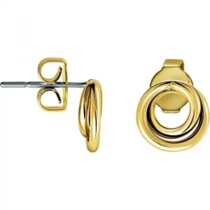 image of Ladies Calvin Klein Gold Plated Continue Earrings