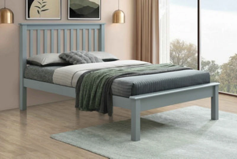 Image of Flintshire Rossett Grey Wooden Bed Frame - 5ft King Size