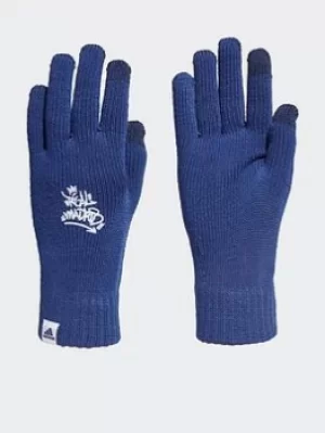 Image of adidas Real Madrid Gloves, Blue/White, Size L, Men