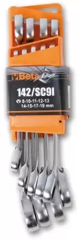 Image of Beta Tools 142/SC9E 9pc Reversible Combination Ratchet Wrench Set 001420088