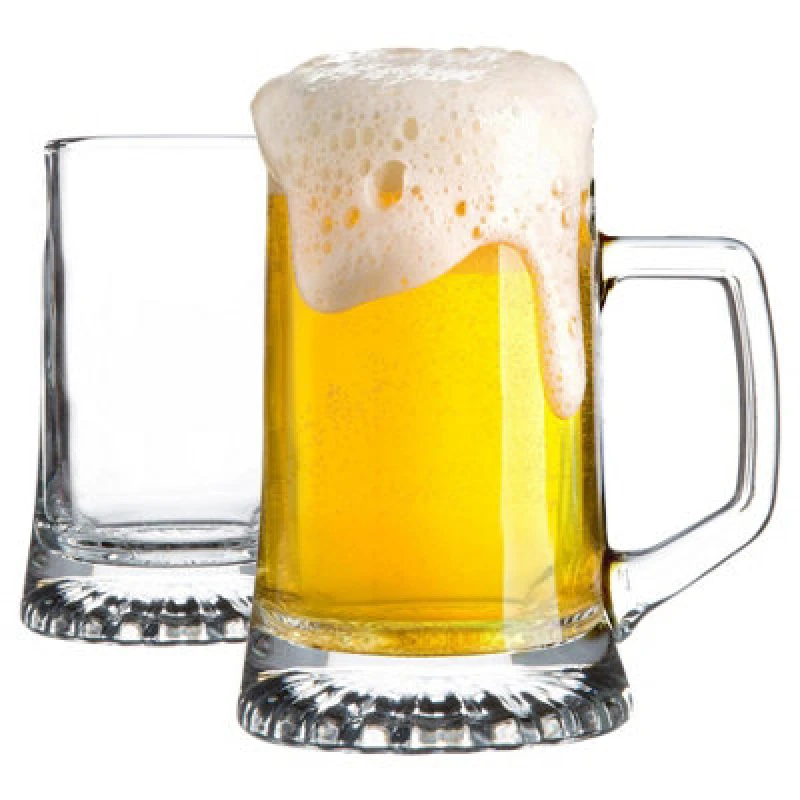 Image of Bormioli Rocco Stern Tankard Glass Beer Mugs - 510ml - Pack of 6 Clear unisex