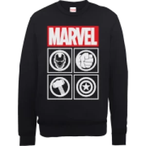 Image of Marvel Avengers Assemble Icons Pullover Sweatshirt - Black - M