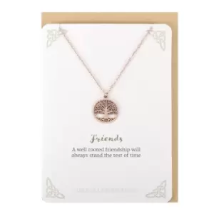 image of Rose Gold Friends Tree of Life Necklace Card