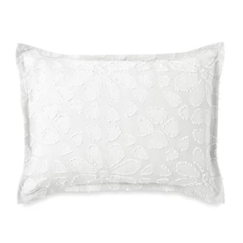 image of Peri Home Clipped Floral Oxford Pillowcase - White