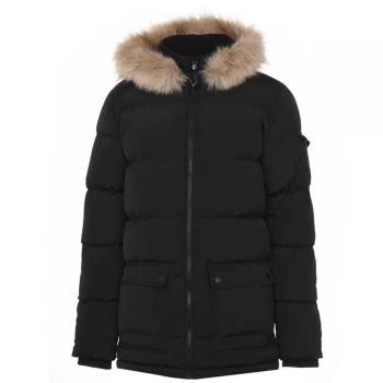 Image of Fabric Sports Bubble Jacket Mens - Black