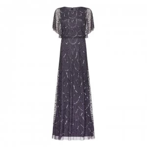 Adrianna Papell Beaded Blouson Dress - GUNMETAL