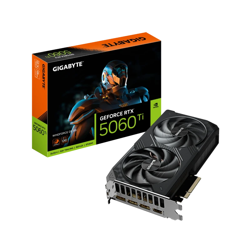 Image of Gigabyte GeForce RTX 5060 Ti WINDFORCE OC 8GB Graphics Card - GV-N506TWF2OC-8GD