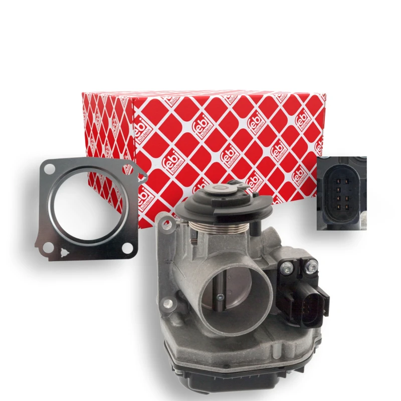 Image of FEBI BILSTEIN 104108 Throttle with gasket/seal Throttle body (158)