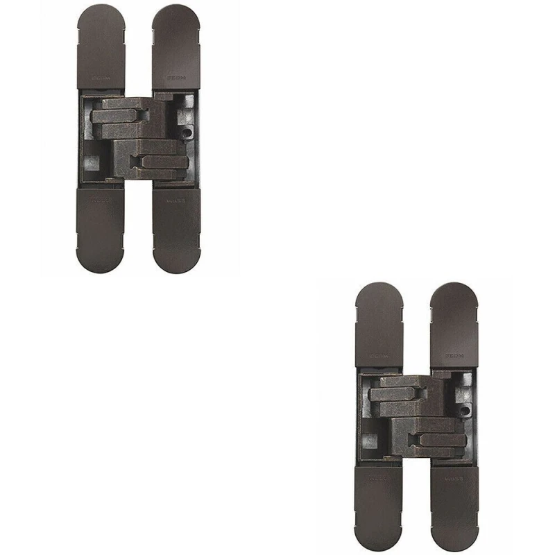 Image of Loops 2x 130 x 30mm Concealed Heavy Duty Hinge Fits Unrebated Doors Bronze Plated Multi