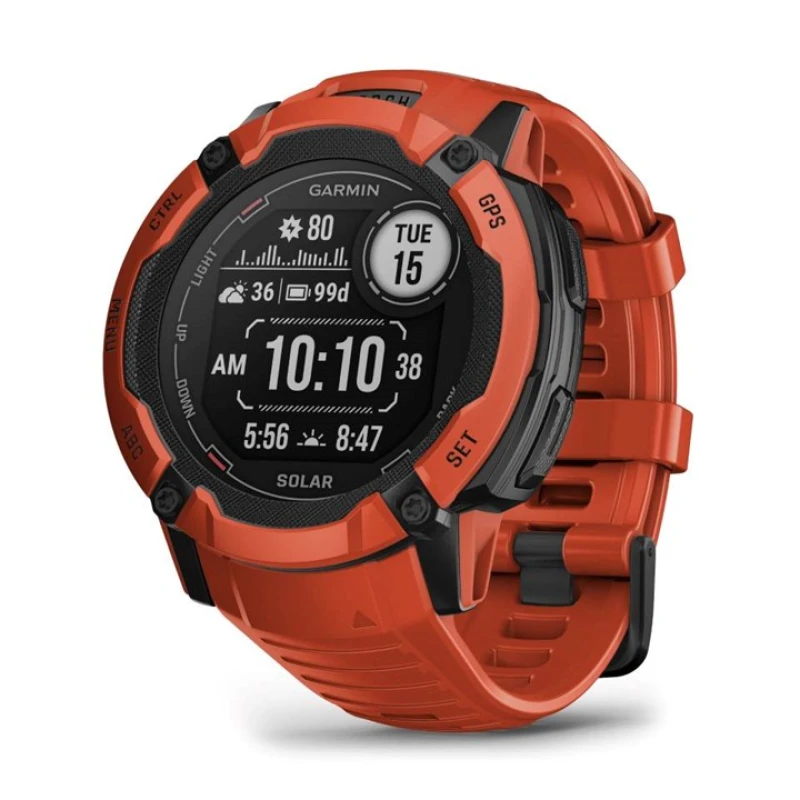 Image of Garmin Instinct 2X 010-02805-01 Solar Flame Red GPS Smartwatch - W47384