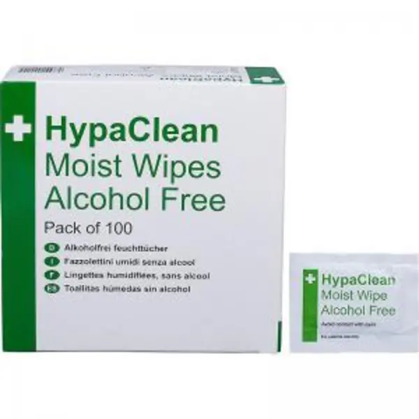 Image of HypaClean Moist Wipes Alcohol Free Pack 100 - D5218 13600FA EXR13600FA