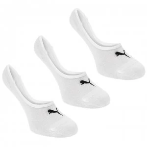 image of Puma 3 Pack Footie Socks Mens - White