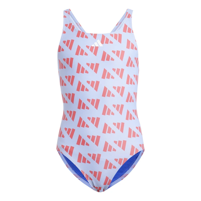 Image of adidas Logo Graphic V-Back Swimsuit Juniors - Purple Purple S