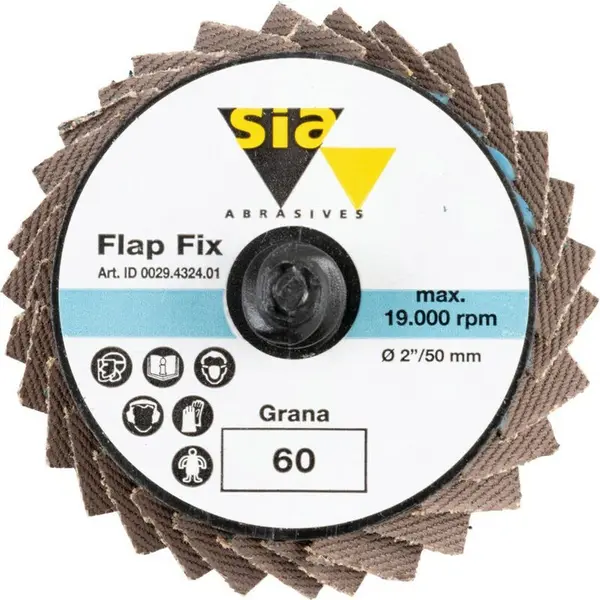 image of Sia 2824 Siamet Flapfix Quick Change Abrasives Discs 50mm 60g Pack of 1