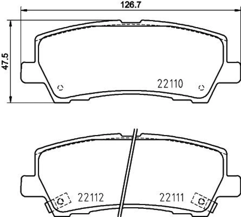 Image of HELLA Brake pad set HELLA 8DB 355 036-441