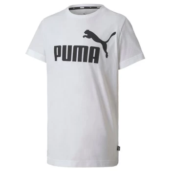 Puma Essential Logo Tee Child Boys - White/Black