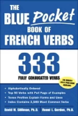 Image of blue pocket book of french verbs 333 fully conjugated verbs