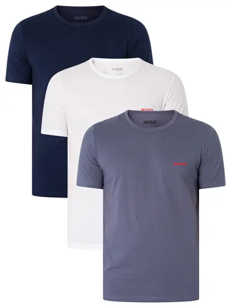 Image of HUGO 3 Pack Crew T-Shirts Open White/Navy/Black M
