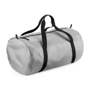 Image of Bagbase Packaway Barrel Bag (32 Litres) (pack Of 2) (one Size, Silver / Black)