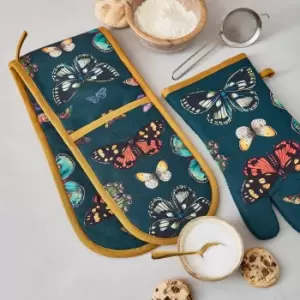 image of Botanic Garden Harmony Double Oven Glove Forest (Green)