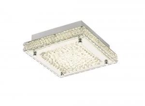 Image of Flush Ceiling 12W 1200lm LED 4000K Stainless Steel, Crystal