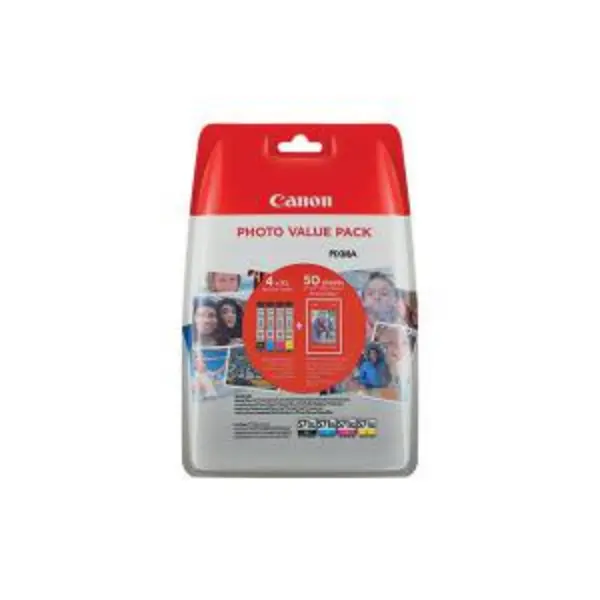 Image of Canon CLI-571XL Inkjet Cartridges 4x6 Photo Paper Glossy 50 Sheets