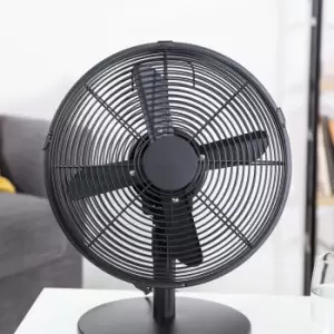 Zanussi 12" Metal Desk Fan - Matt Black