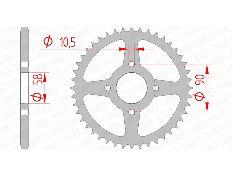 Image of AFAM 10221-44 Chain Sprocket Steel Chain Sprocket (5479)