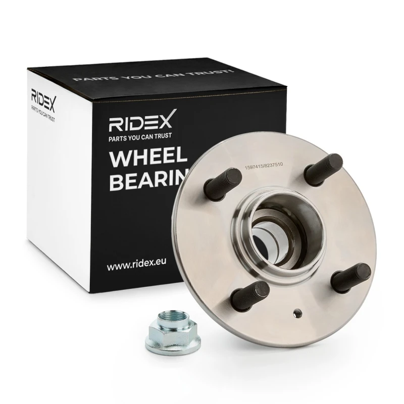 Image of RIDEX 654W0189 Wheel bearing kit Rear Axle both sides, with ABS sensor ring Wheel Bearing Kit (654)