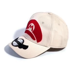 image of Nintendo - Mario Cap Logo Unisex Adjustable Cap - White