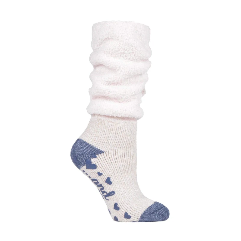 Image of Sock Snob Ladies Fluffy Slouch Top Non Slip Thermal Bed Socks - 4-7 UK / Mauve