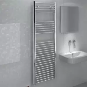 Kudox 600W Electric Silver Towel Warmer (H)1800mm (W)600mm