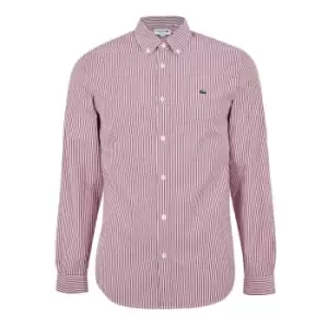 Image of Lacoste Long Sleeve Stripe Shirt - Red