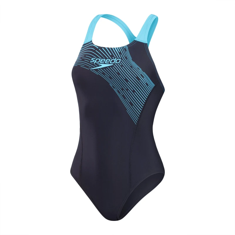 Image of Speedo Womens Medley Logo 1 Piece Navy female 10 (S)