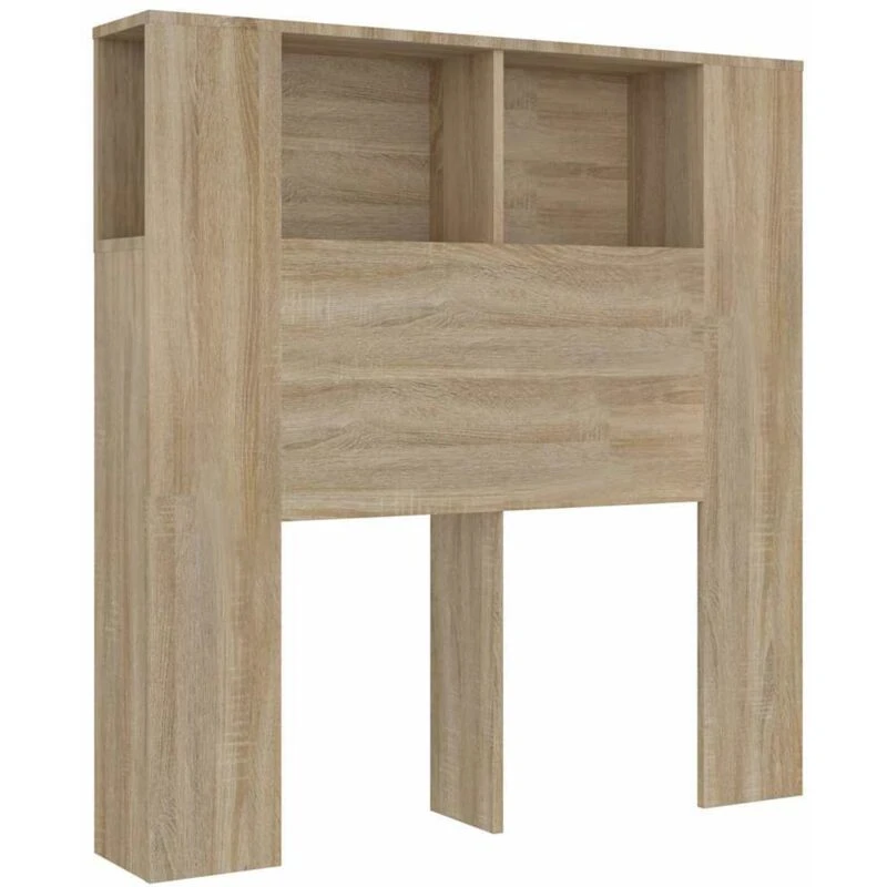 Image of Vidaxl Headboard Cabinet Sonoma Oak 100X18.5X104.5 Cm, Brown 811910