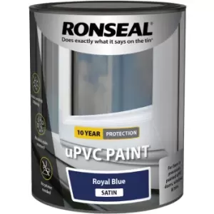 image of Ronseal UPVC Window and Door Paint - Royal Blue - Satin - 750ml - Royal Blue