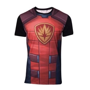 image of Guardians of the Galaxy - Rocket Raccoon Sublimation Mens Large T-Shirt - Red