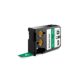 Image of Dymo 1868782 White on Green Label Tape 19mm x 7.5m